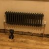 Black traditional horizontal double column radiator