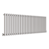 White designer horizontal single panel oval radiator