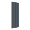 Anthracite designer vertical double panel oval radiator