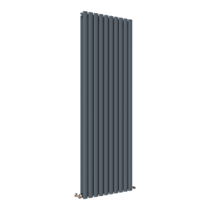 Anthracite Designer Vertical Oval Radiator - Double Panel