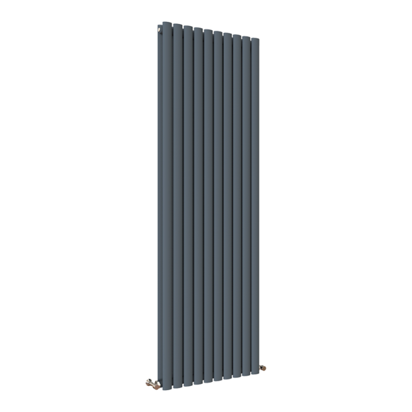 Anthracite Designer Vertical Oval Radiator - Double Panel - Castle ...