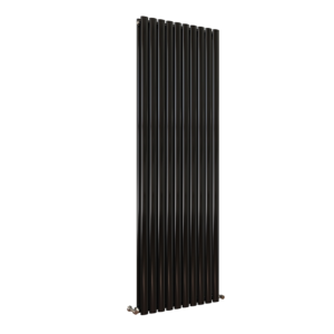 Black Designer Vertical Oval Radiator - Double Panel