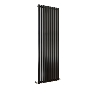 Black Designer Vertical Oval Radiator - Single Panel