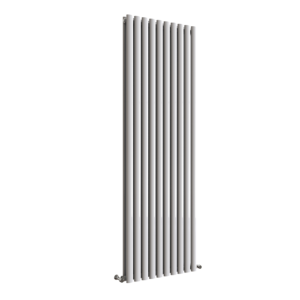 White Designer Vertical Oval Radiator - Double Panel
