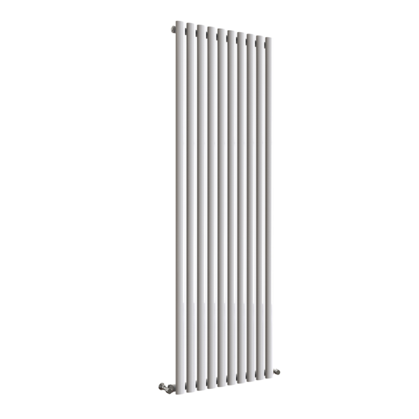 White Designer Vertical Oval Radiator - Single Panel | Castle Radiators