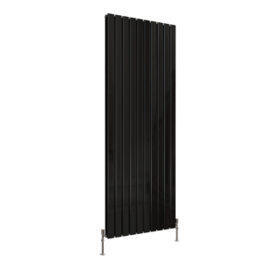Black Designer Vertical Flat Panel Radiator - Double Panel