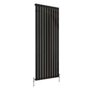 Black Designer Vertical Flat Panel Radiator - Single Panel