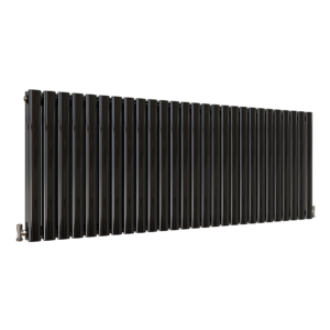Black Designer Horizontal Oval Radiator - Double Panel