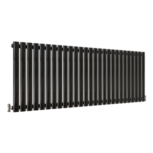 Black Designer Horizontal Oval Radiator - Single Panel
