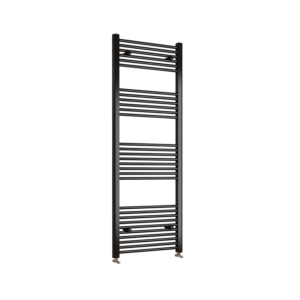 Black Designer Straight Heated Towel Rail Radiator