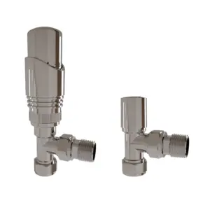 Chrome Thermostatic Radiator Valves - Angled