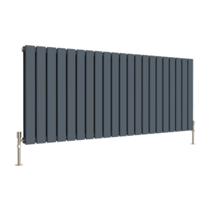 Anthracite Designer Horizontal Flat Panel Radiator - Double Panel