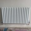 White designer horizontal oval radiator single panel